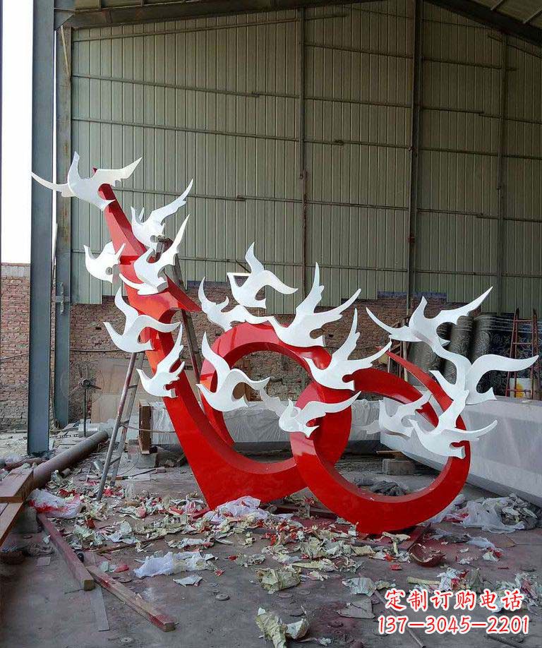 绵阳海边不锈钢飞翔的海鸥雕塑