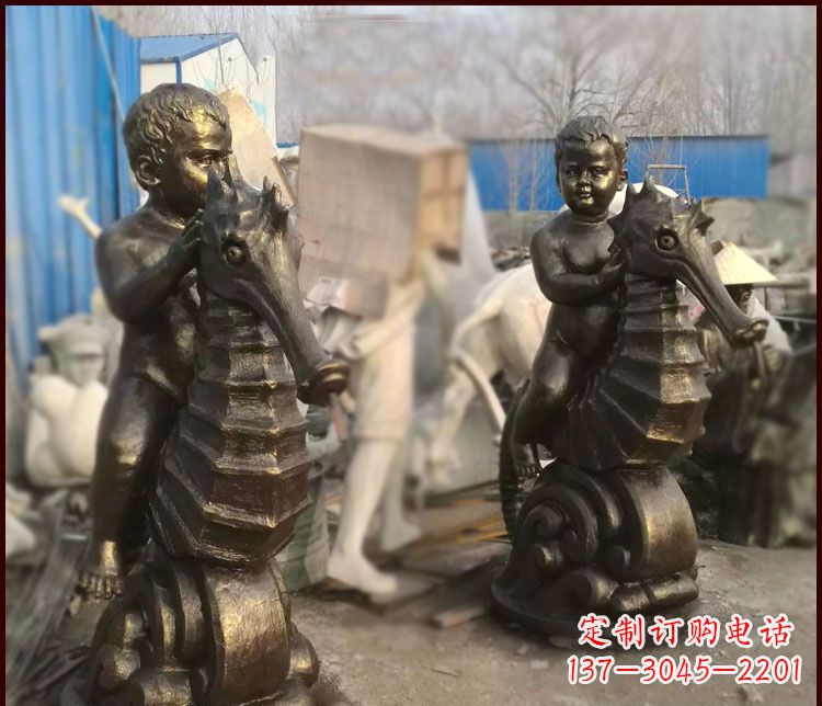 绵阳海马公园景观铜雕