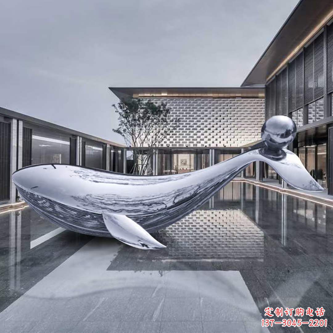 绵阳真实写照-海豚不锈钢镜面雕塑