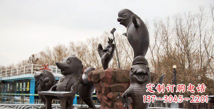 绵阳精美铜海豚雕塑,精细雕琢把海豚灵魂融入!