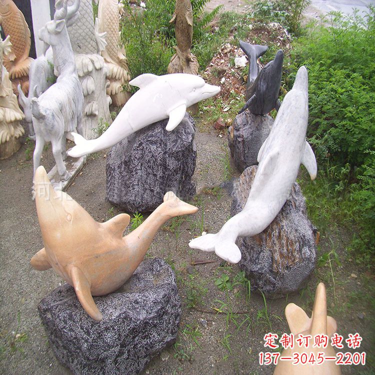 绵阳海豚石雕塑,纯手工定制精美艺术品