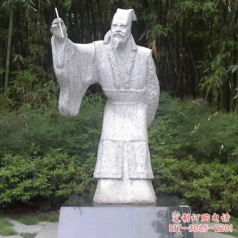 绵阳纪念历史文化名人白居易——白玉白居易石雕塑