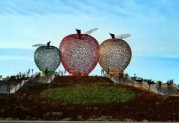 绵阳精美大气的不锈钢苹果雕塑
