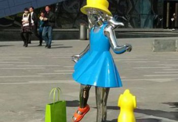 绵阳中领雕塑：极致的不锈钢小女孩雕塑