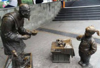 绵阳小女孩铜雕，古朴优雅