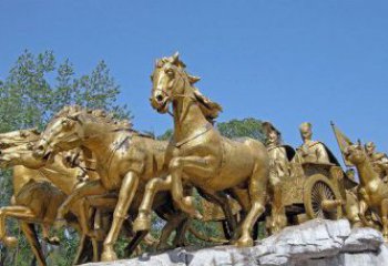 绵阳中领雕塑：精美古典马车铜雕
