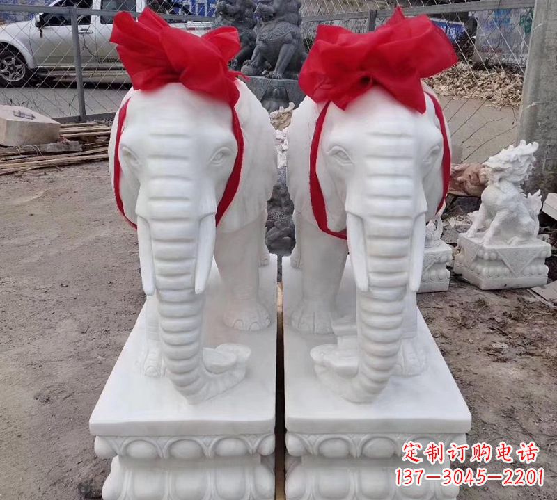 绵阳中领雕塑象征意义深远的汉白玉大象石雕