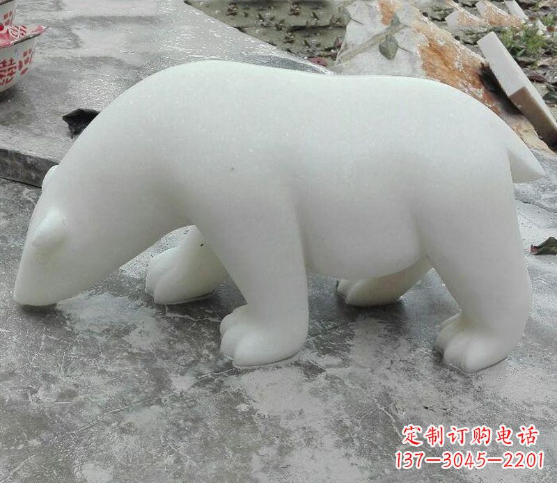 绵阳汉白玉动物雕塑·北极熊