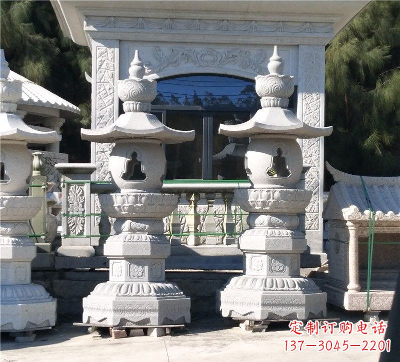绵阳汉白玉公园灯笼雕塑