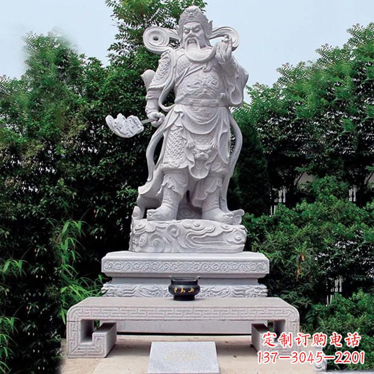 绵阳汉白玉关公雕塑,融入神秘历史色彩