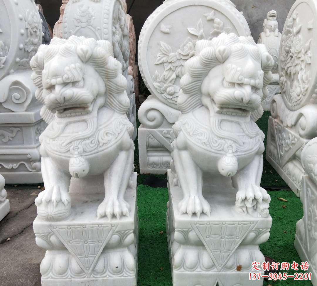 绵阳精致汉白玉狮子雕塑