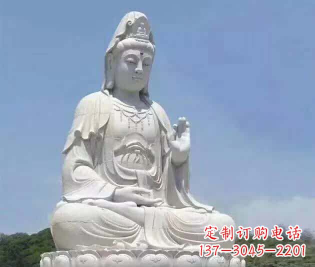 绵阳精致汉白玉观音雕塑