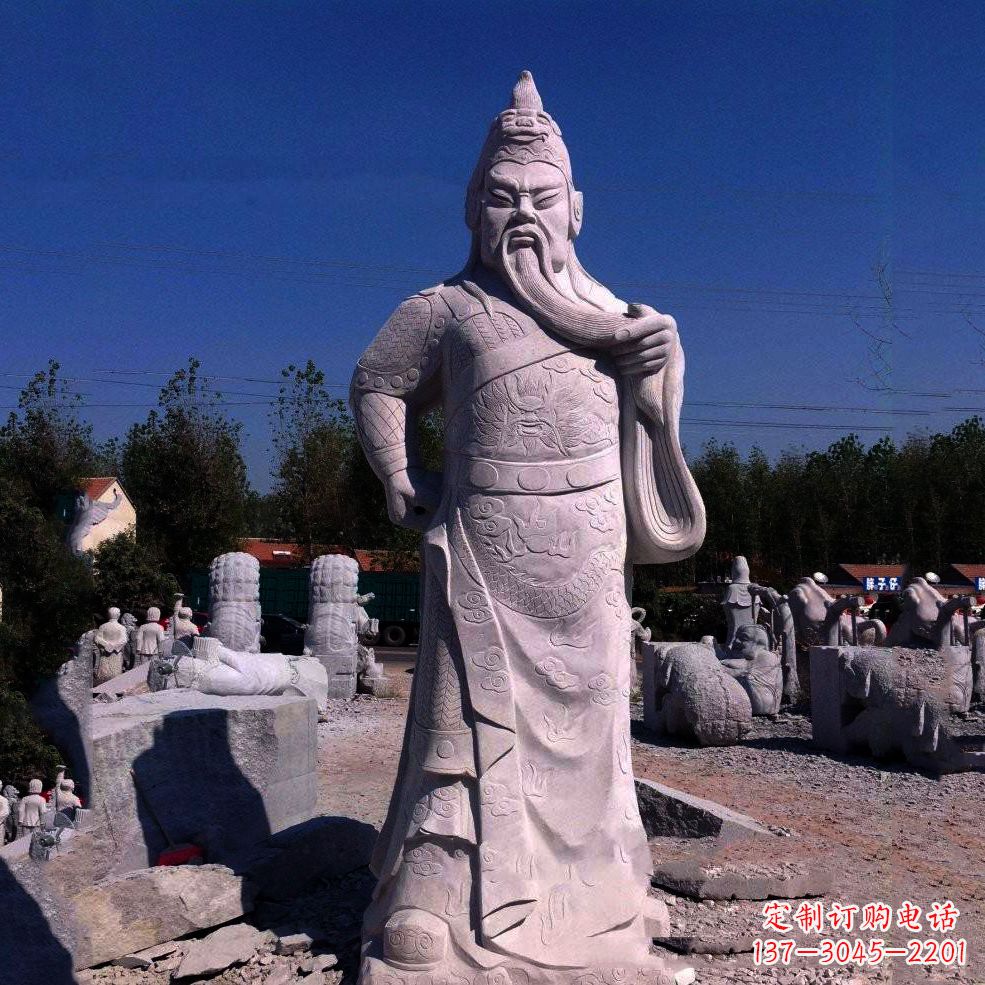 绵阳中领雕塑-精致关羽石雕塑