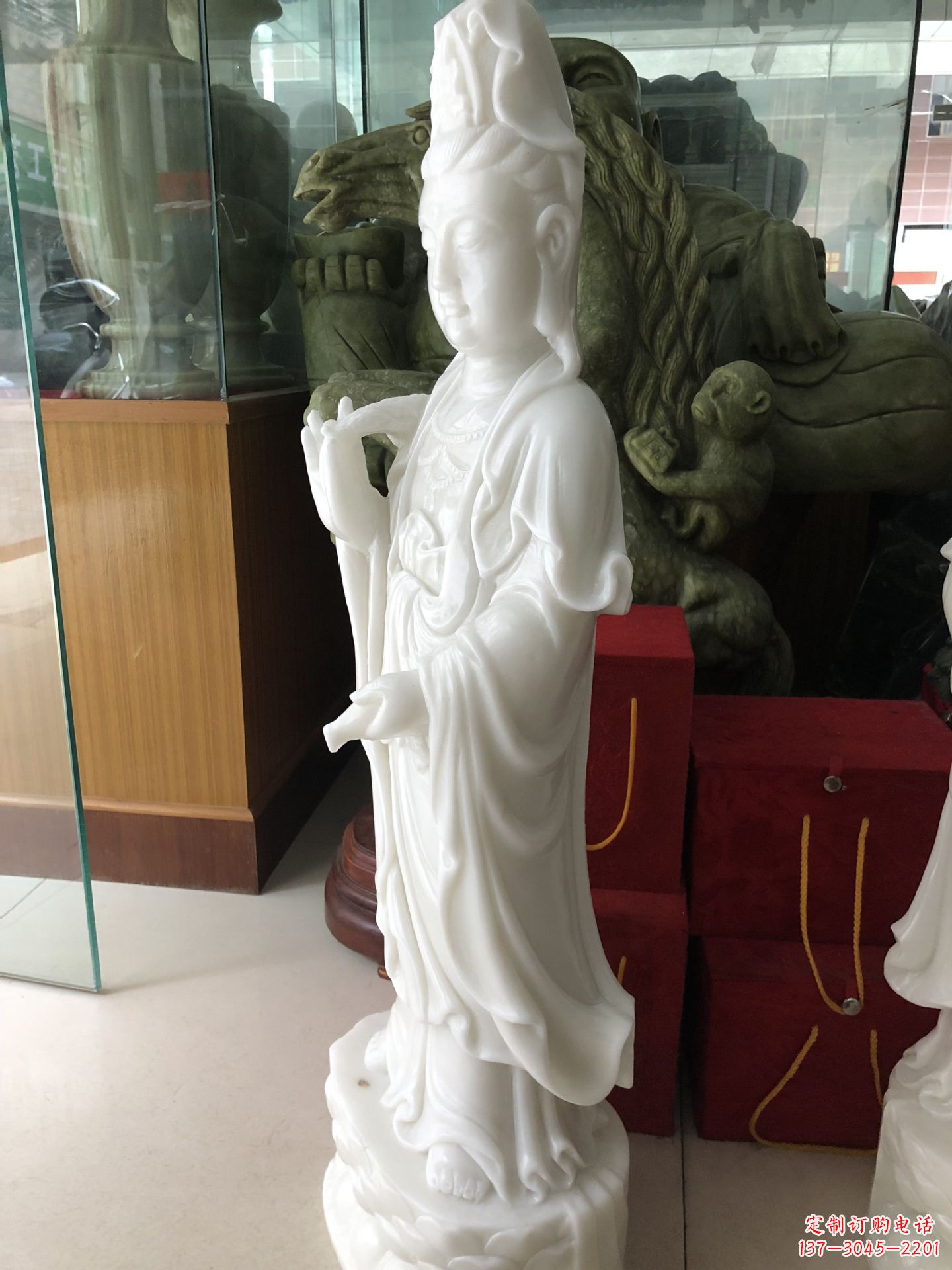 绵阳精美汉白玉观音菩萨雕塑