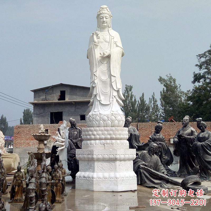 绵阳汉白玉观音菩萨雕塑,精美而富有历史意义