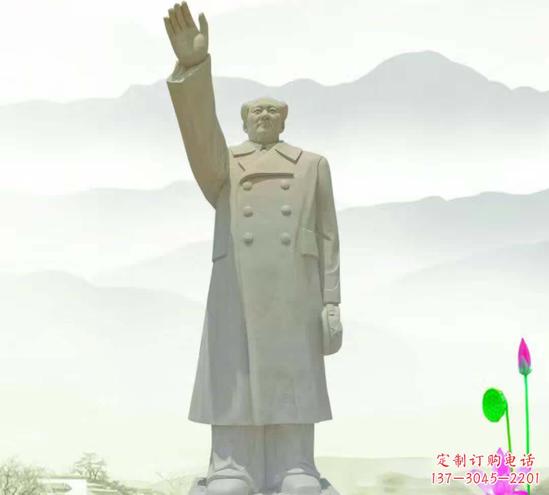 绵阳汉白玉打造的毛泽东雕塑