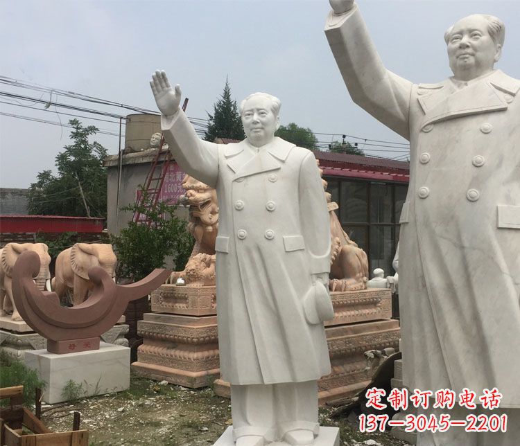 绵阳雕刻伟人的光辉历史——汉白玉挥手的毛主席广场伟人石雕