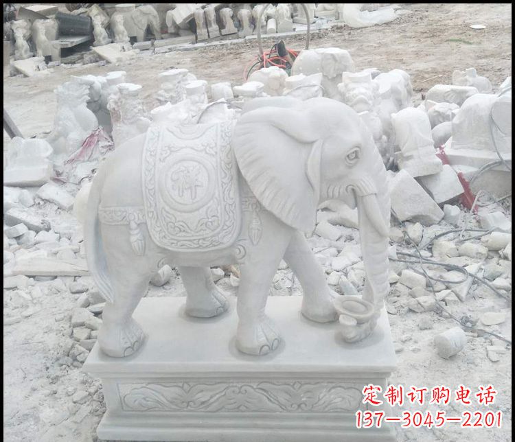 绵阳汉白玉吉祥大象雕塑