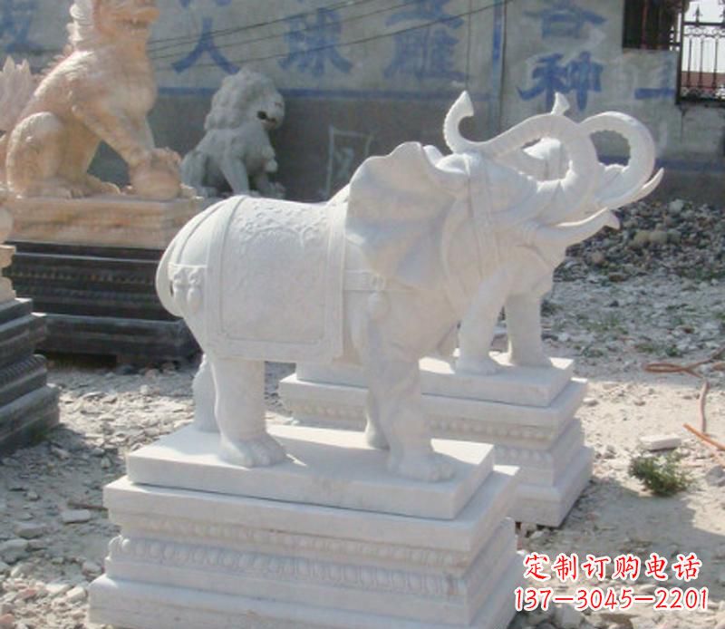 绵阳汉白玉天然大象雕塑