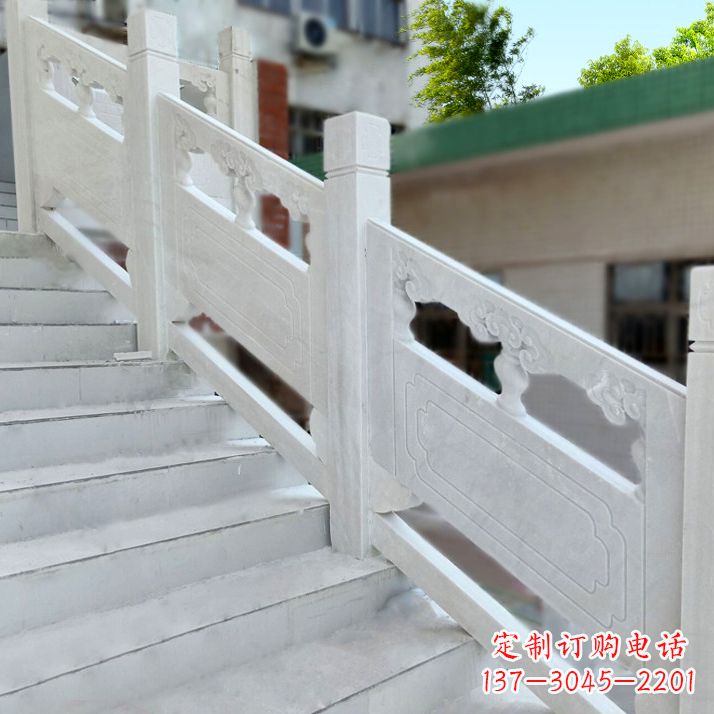 绵阳高雅精致的汉白玉楼梯石雕栏杆