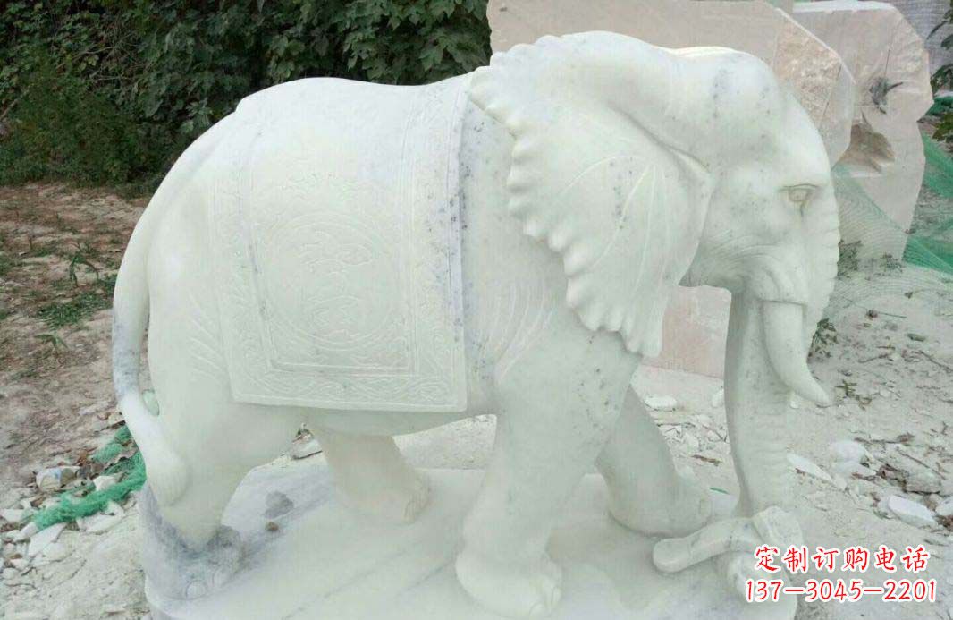 绵阳汉白玉门口镇宅大象石雕