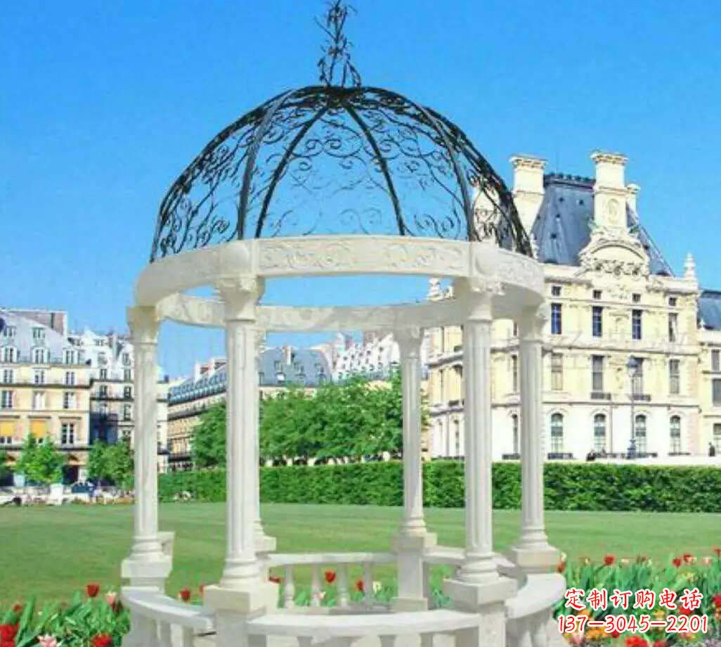 绵阳汉白玉欧式雕塑凉亭,搭建完美凉夏