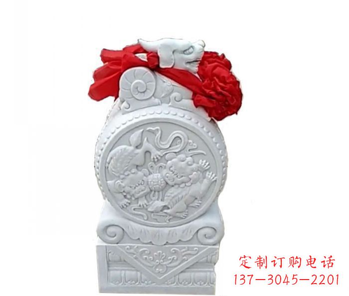 绵阳中领雕塑的精美玉石门墩雕塑是一个经过精心…