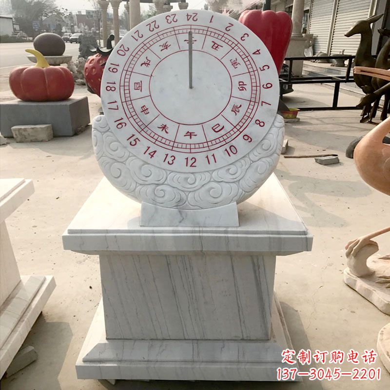 绵阳精美汉白玉日晷石雕,给您带来精致的收藏价值