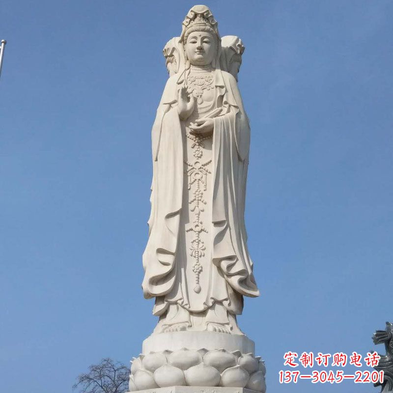 绵阳中领雕塑|汉白玉观音石雕佛像