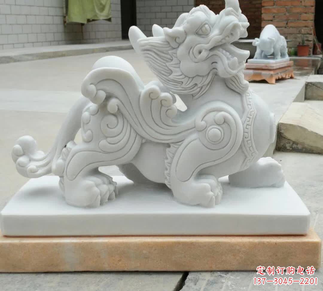 绵阳精美汉白玉貔貅雕塑