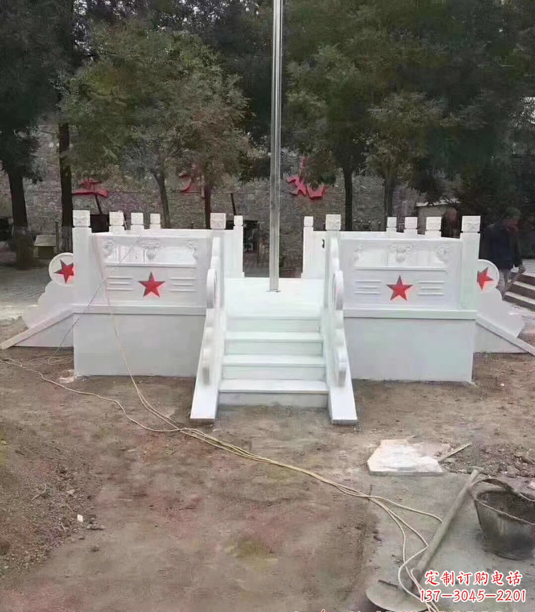 绵阳高贵典雅的汉白玉升旗台石雕