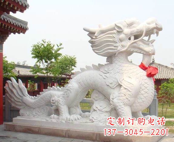 绵阳汉白玉生肖龙雕,精致传承岁月之美