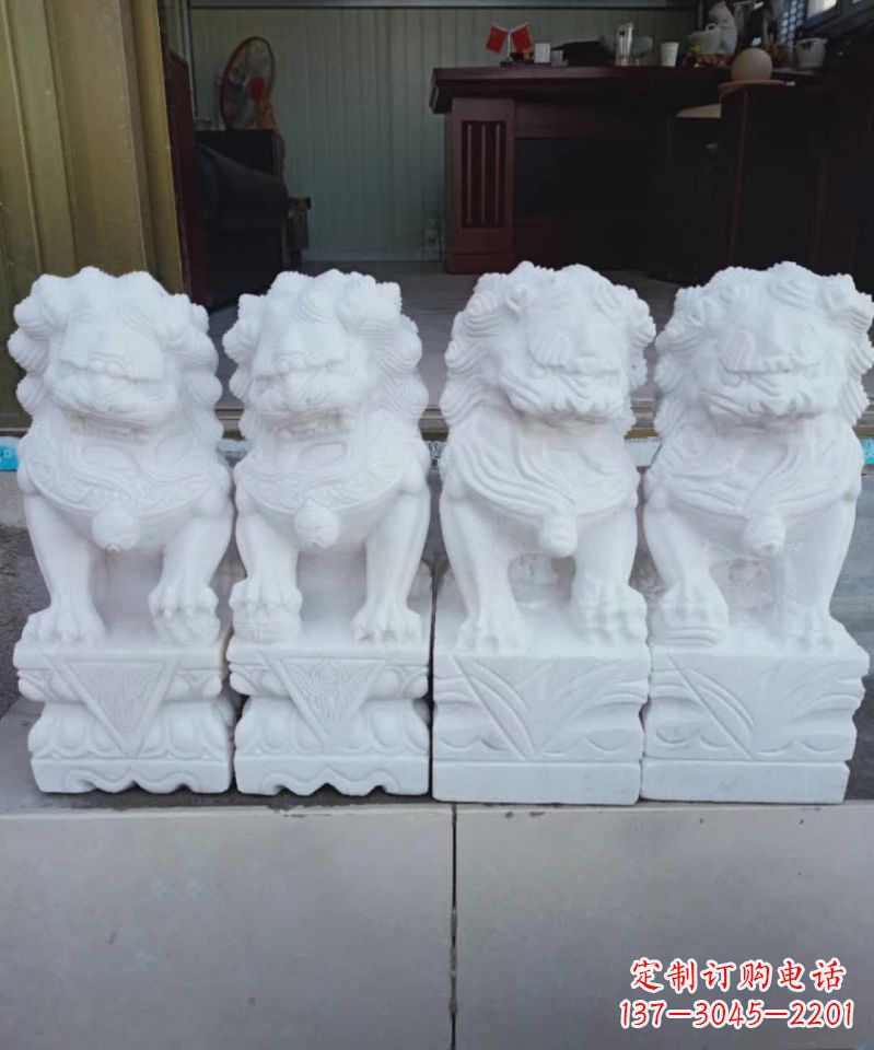 绵阳汉白玉狮子雕塑1