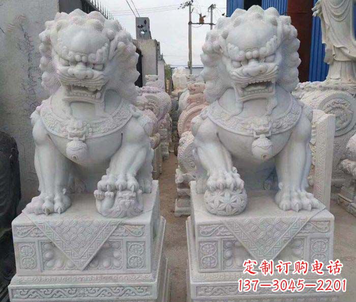 绵阳汉白玉狮子招财动物石雕