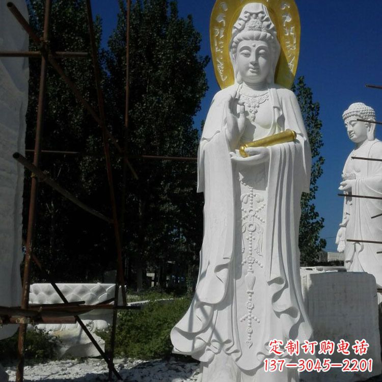 绵阳汉白玉石雕佛像石头观音