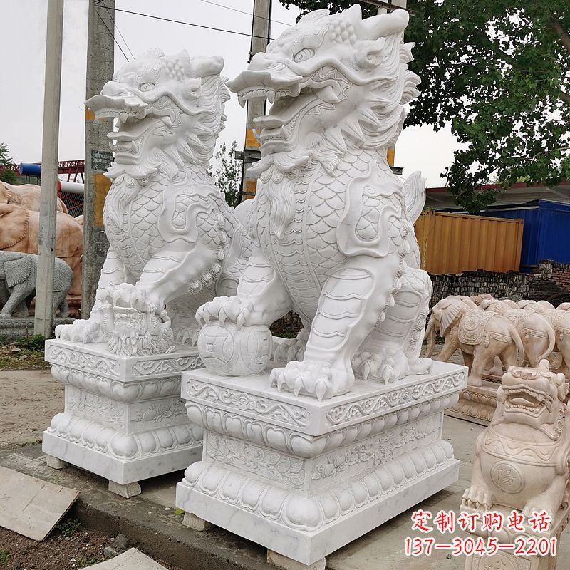 绵阳汉白玉麒麟雕塑,承载古典之美
