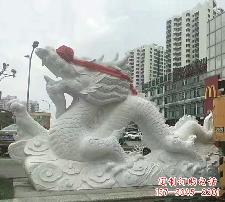 绵阳汉白玉神龙雕塑,精致而又具有历史感