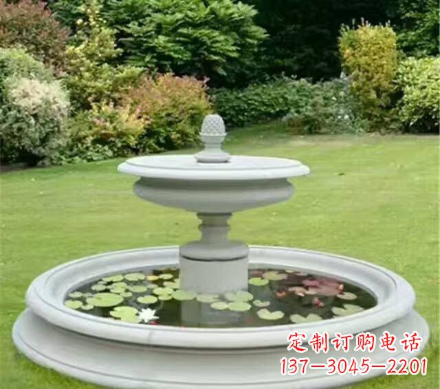 绵阳汉白玉双层喷泉雕塑