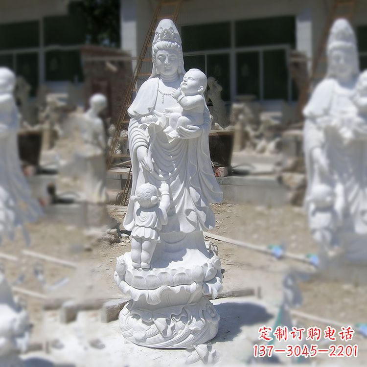 绵阳手工精美的汉白玉观音像