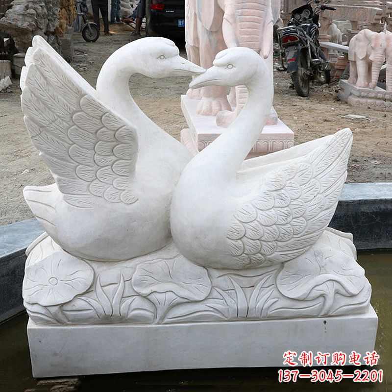 绵阳精美绝伦的汉白玉天鹅石雕塑