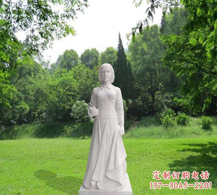 绵阳纪念南丁格尔的经典白玉雕塑