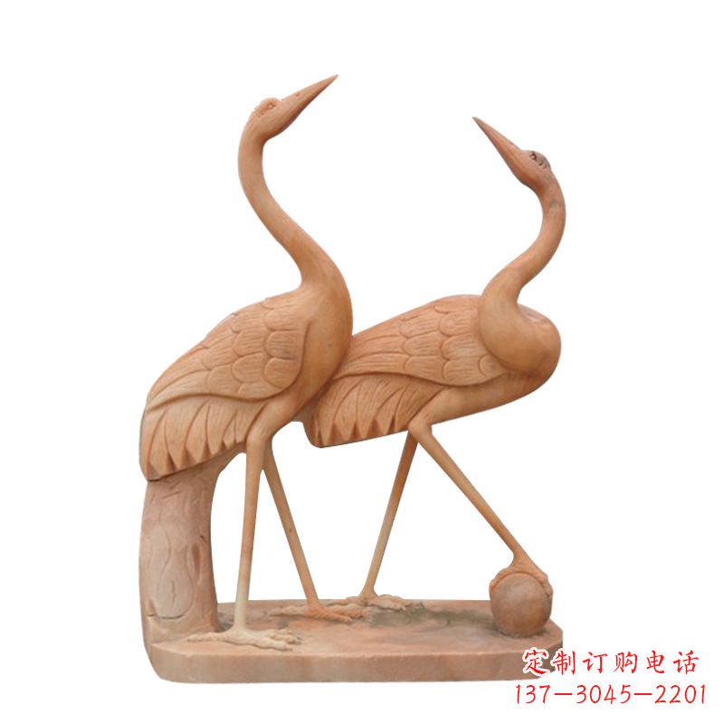 绵阳汉白玉花仙鹤雕塑,是来自中领雕塑的一件精…