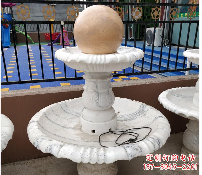 绵阳高贵典雅的汉白玉风水球雕塑