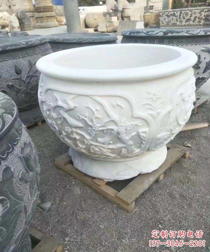 绵阳汉白玉圆形水缸