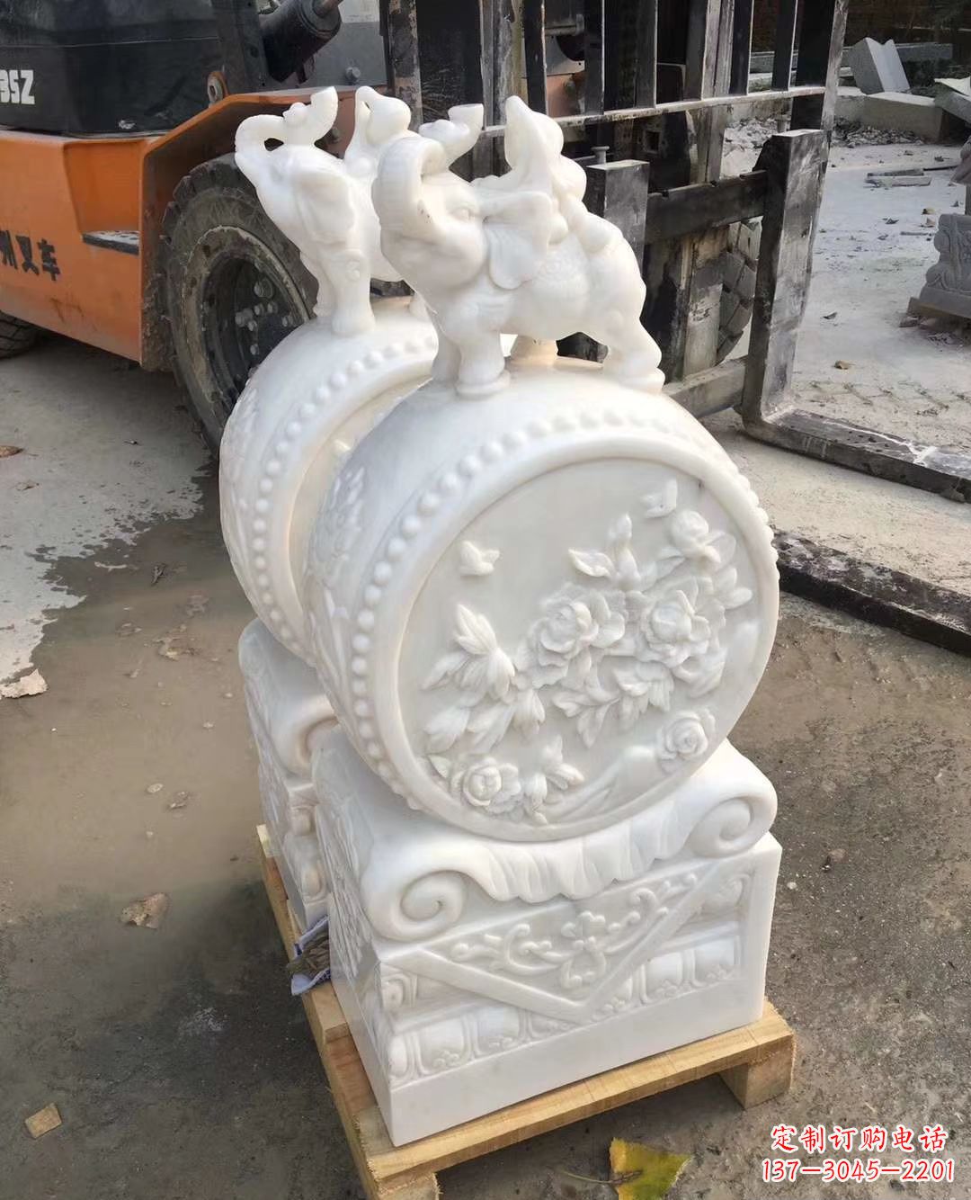 绵阳精致小象招财石门墩,树立你的百年吉祥