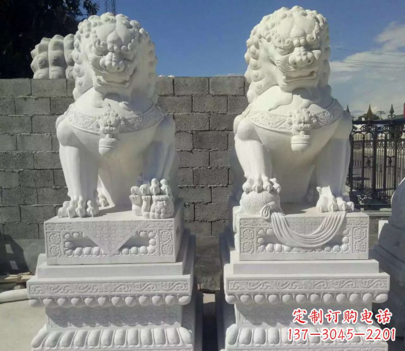 绵阳汉白玉镇宅狮子石雕塑