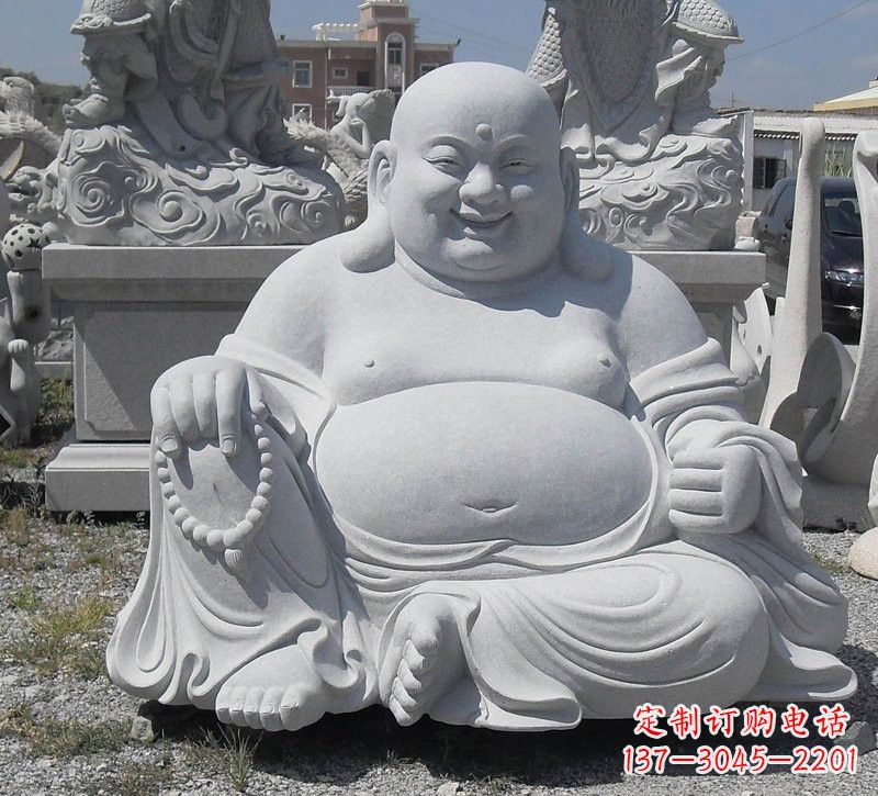 绵阳汉白玉坐式弥勒佛雕像