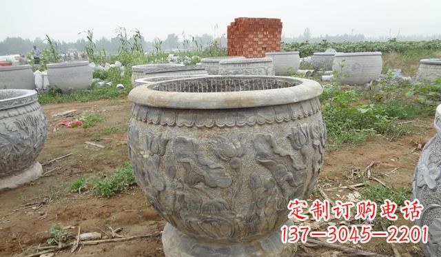 绵阳荷花花盆公园景观石浮雕