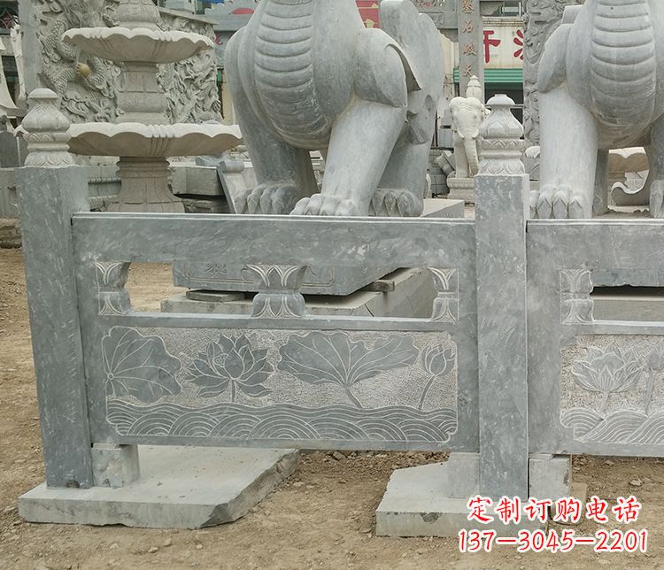 绵阳荷花石浮雕仿古栏板石雕