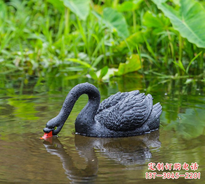 绵阳黑天鹅雕塑,水塘装饰摆件
